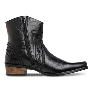 Foto 1 | Botas Urban Cowboy Hombre Botin Piel Vestir Comodas Negro