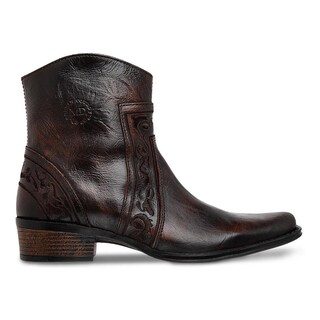 Foto 1 | Botin Urban Cowboy Tacon Bajo Comodo Piel Cafe