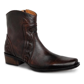 Foto 3 | Botin Urban Cowboy Tacon Bajo Comodo Piel Cafe