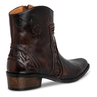 Foto 6 | Botin Urban Cowboy Tacon Bajo Comodo Piel Cafe