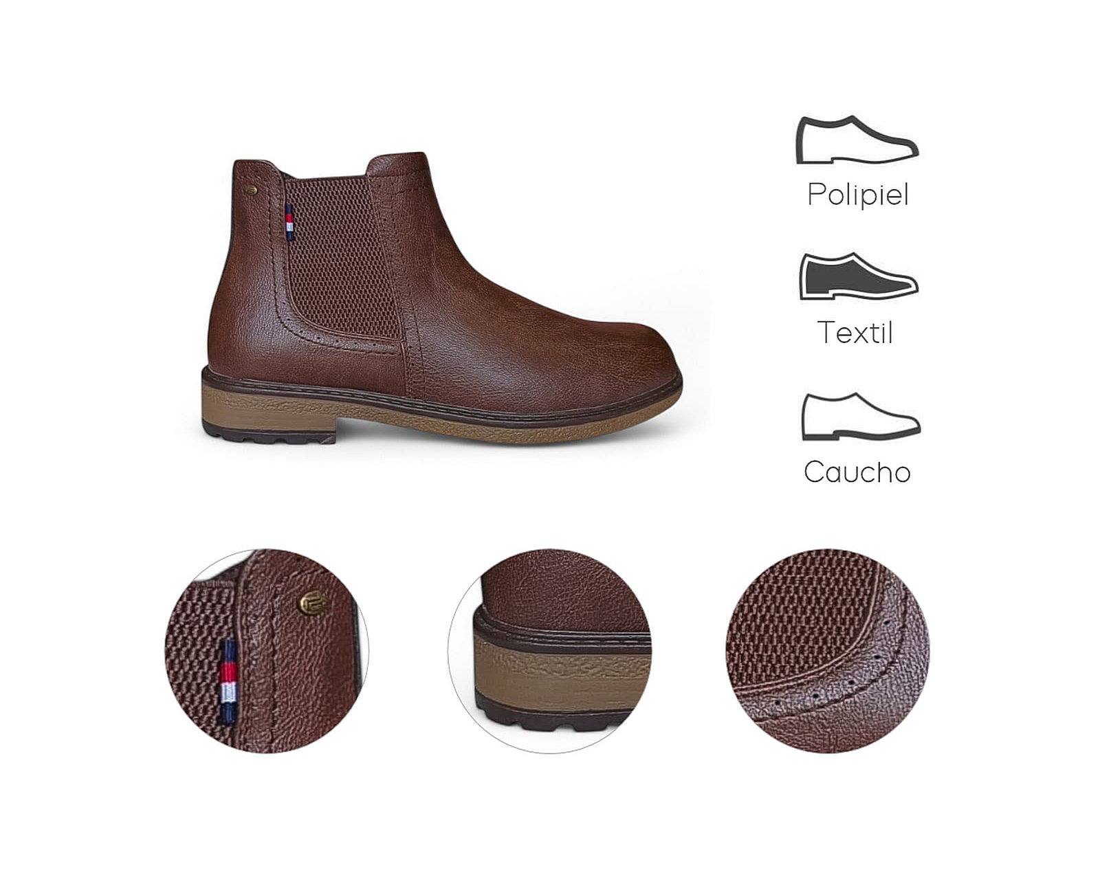 Foto 7 | Botin Para Hombre Lob Footwear Pu Café 57704525