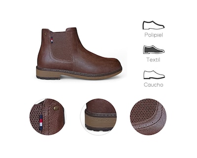 Foto 7 | Botin Para Hombre Lob Footwear Pu Café 57704525