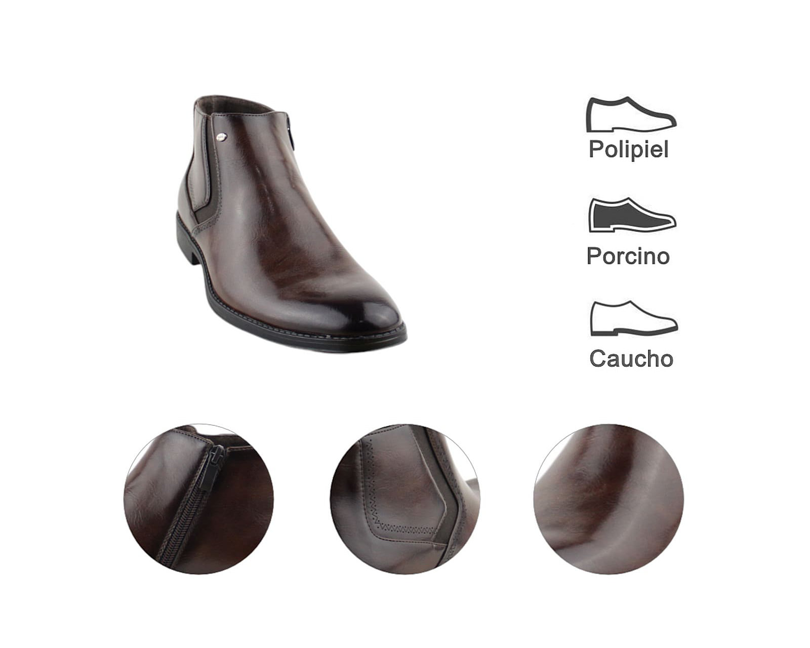 Foto 8 pulgar | Botin Para Hombre Lob Footwear Pu Café 57804509