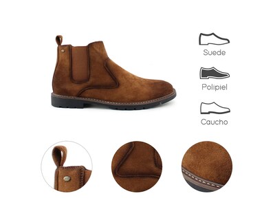 Foto 7 | Botin Para Hombre Lob Footwear Pu Suede Café 57704526