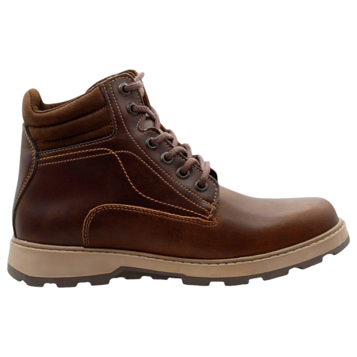 Foto 2 pulgar | Botas Casuales Exterior Piel Vegana Color Café Para Hombre De Rbcollection