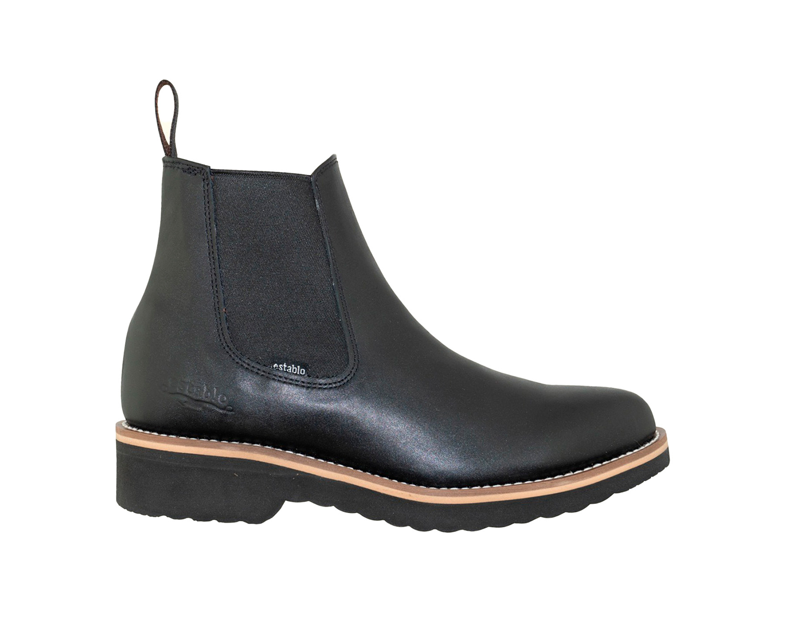 Foto 2 pulgar | Bota Botin Establo 502 De Piel Color Negro Para Caballero