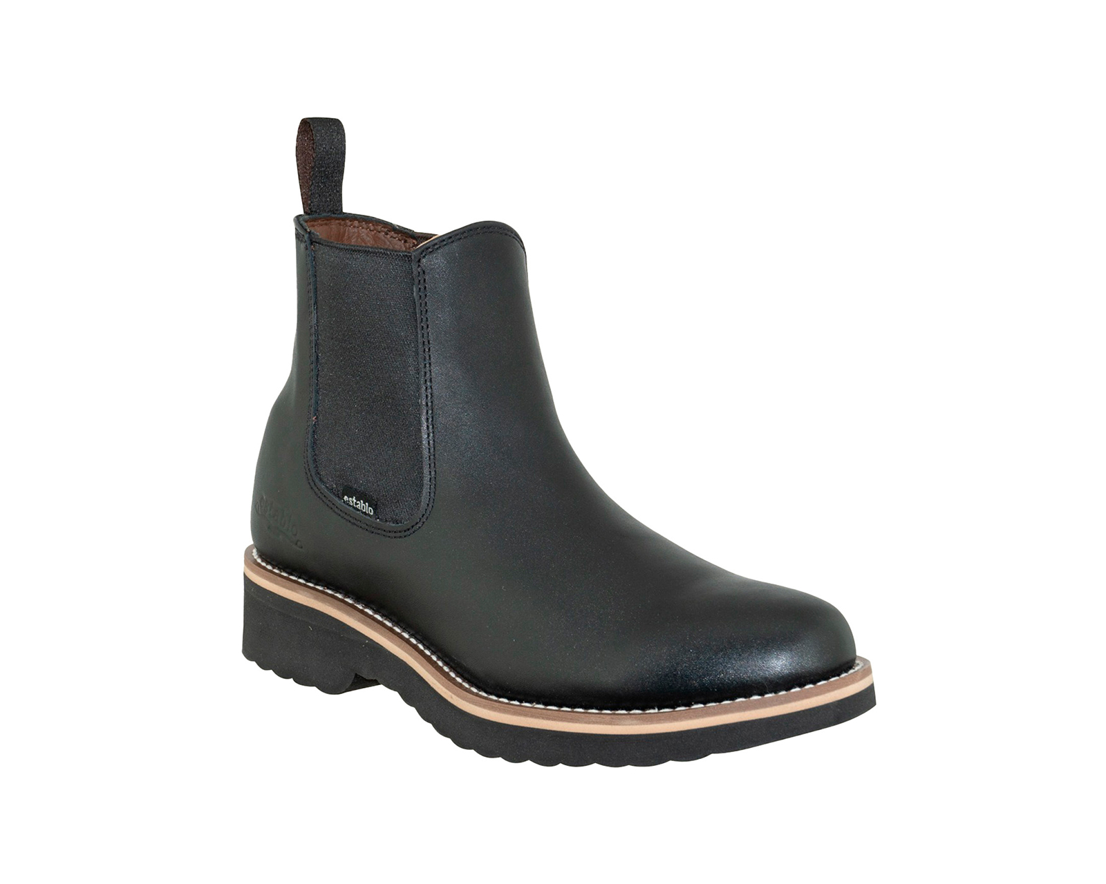 Foto 3 pulgar | Bota Botin Establo 502 De Piel Color Negro Para Caballero