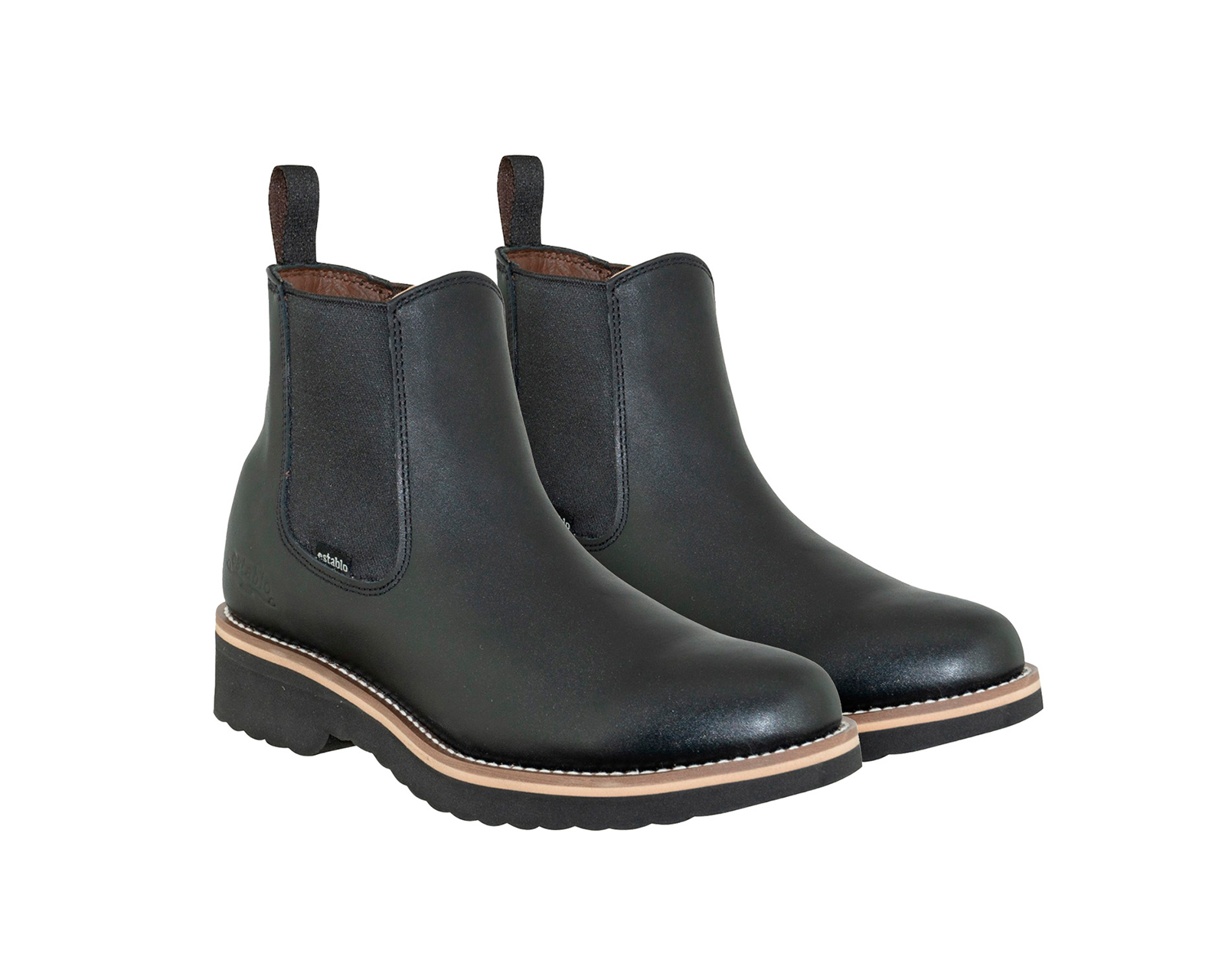 Foto 4 pulgar | Bota Botin Establo 502 De Piel Color Negro Para Caballero