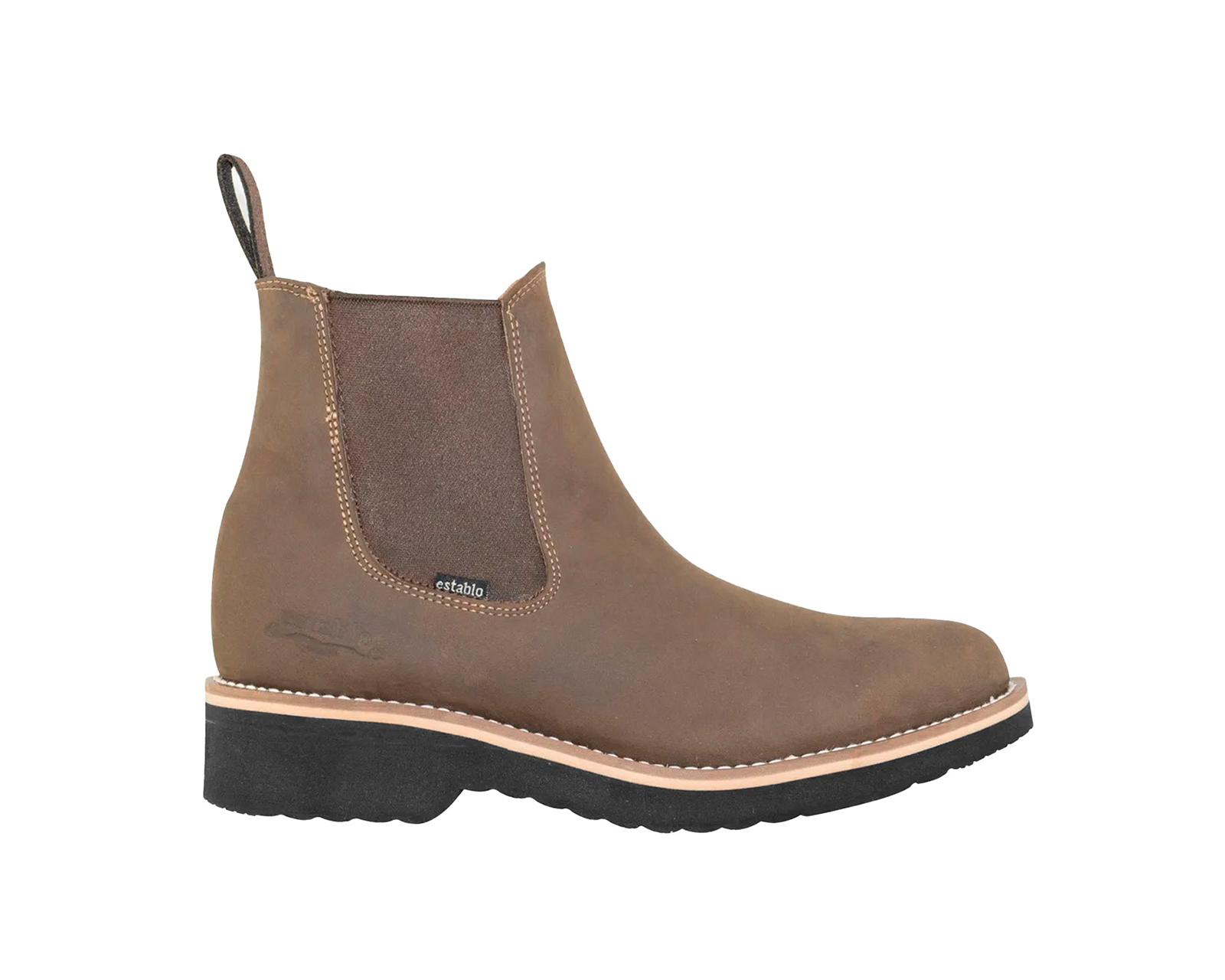 Bota Botín Establo 502 De Piel, Suela De Goma Antideslizante, Puntadas Decorativas