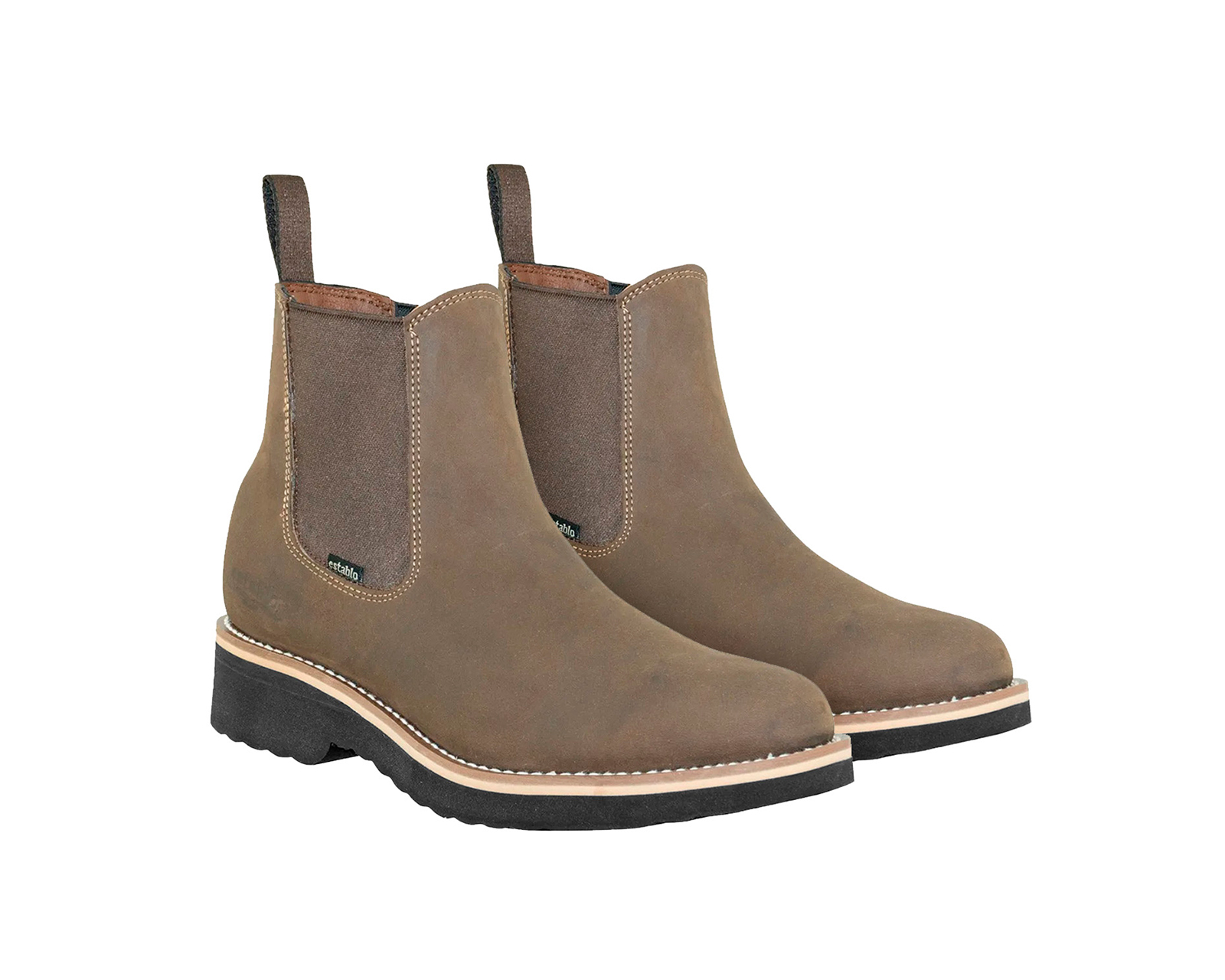 Foto 2 | Bota Botín Establo 502 De Piel, Suela De Goma Antideslizante, Puntadas Decorativas