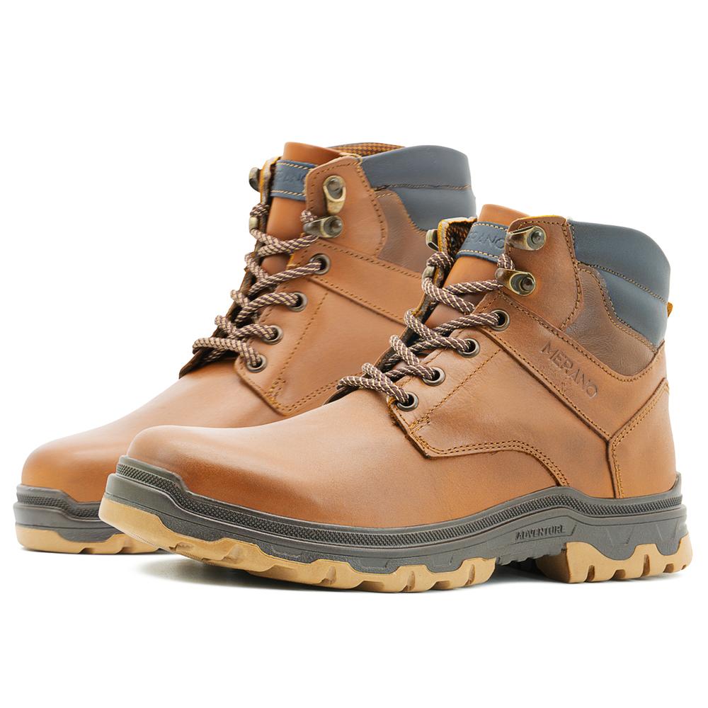 Foto 1 | Bota Botín Piel Casual Para Hombre Merano Cajeta 25-29 Chocolate