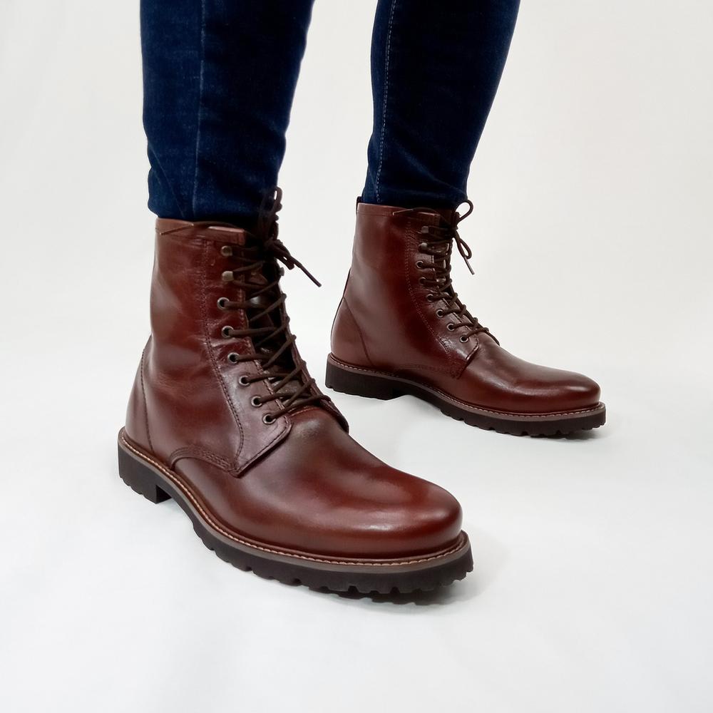 Foto 4 pulgar | Bota Hombre Casual Gino Cherruti Cafe Con Cordones Caballero Cafe