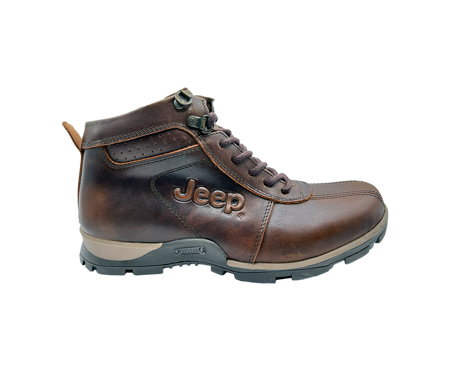 Foto 2 pulgar | Botas Jeep 10427 De Piel  Casual Café Para Hombre