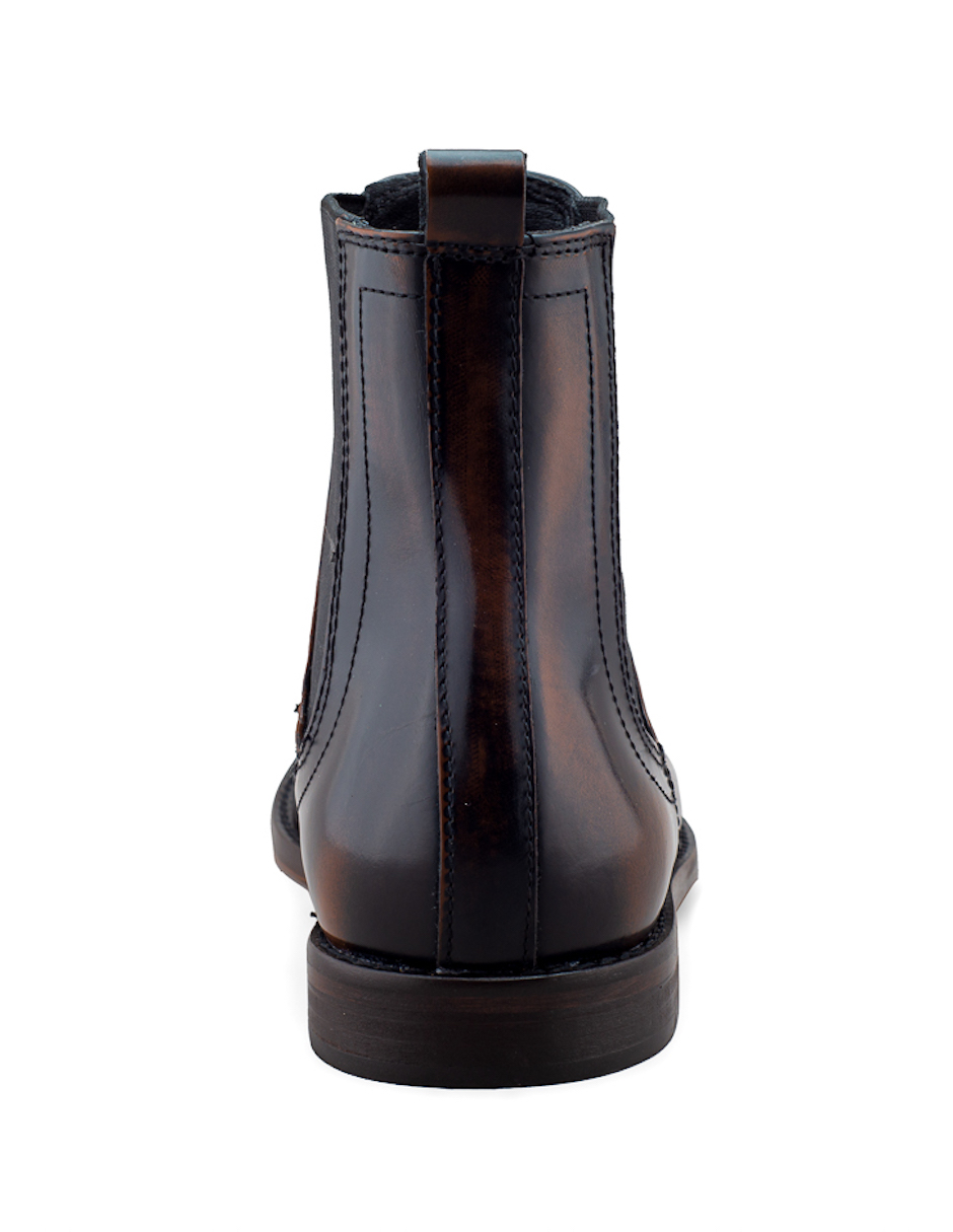 Foto 4 pulgar | Bota Chelsea Café Para Hombre En Piel Con Estilo Formal
