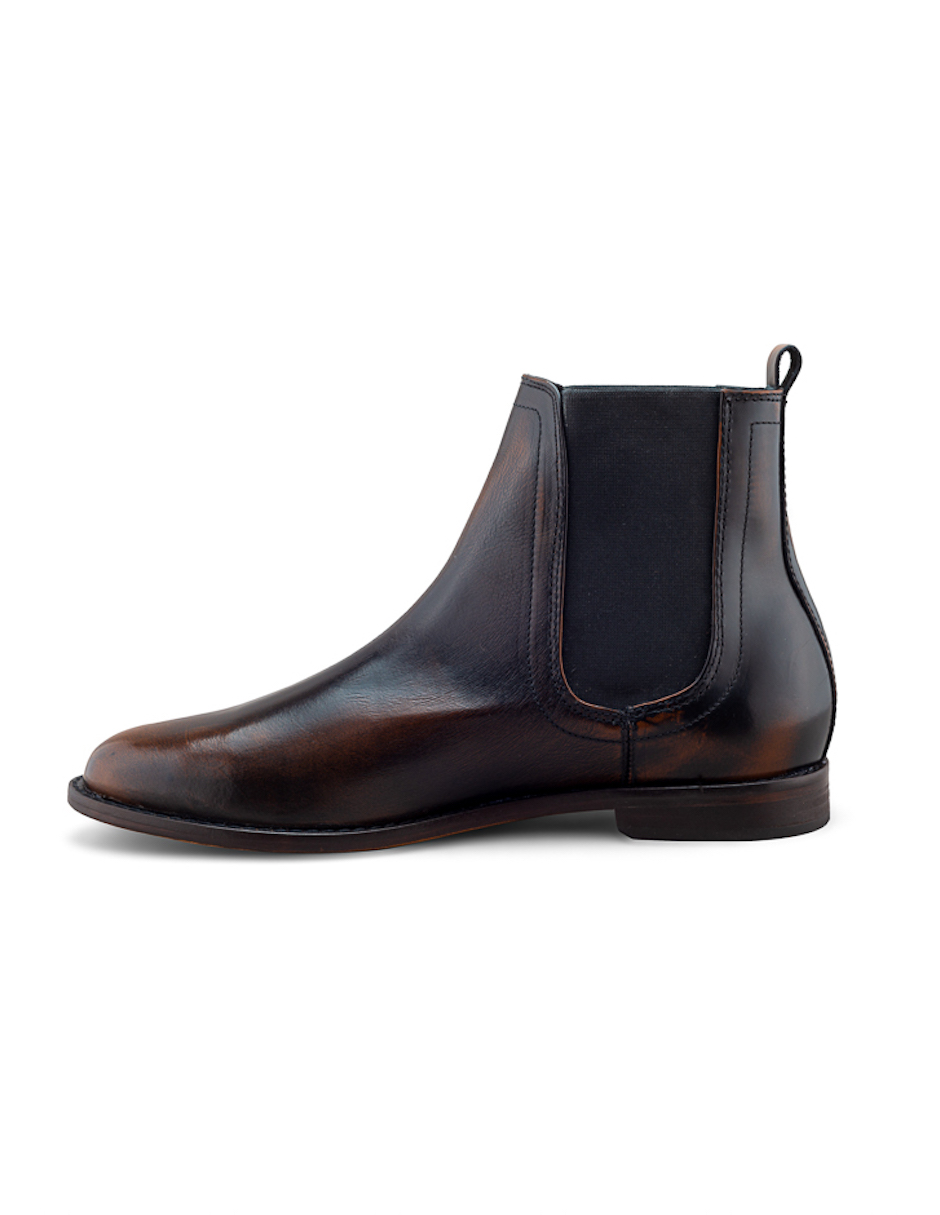 Foto 5 pulgar | Bota Chelsea Café Para Hombre En Piel Con Estilo Formal