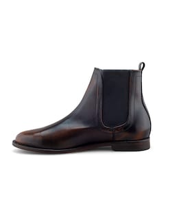 Foto 4 | Bota Chelsea Café Para Hombre En Piel Con Estilo Formal