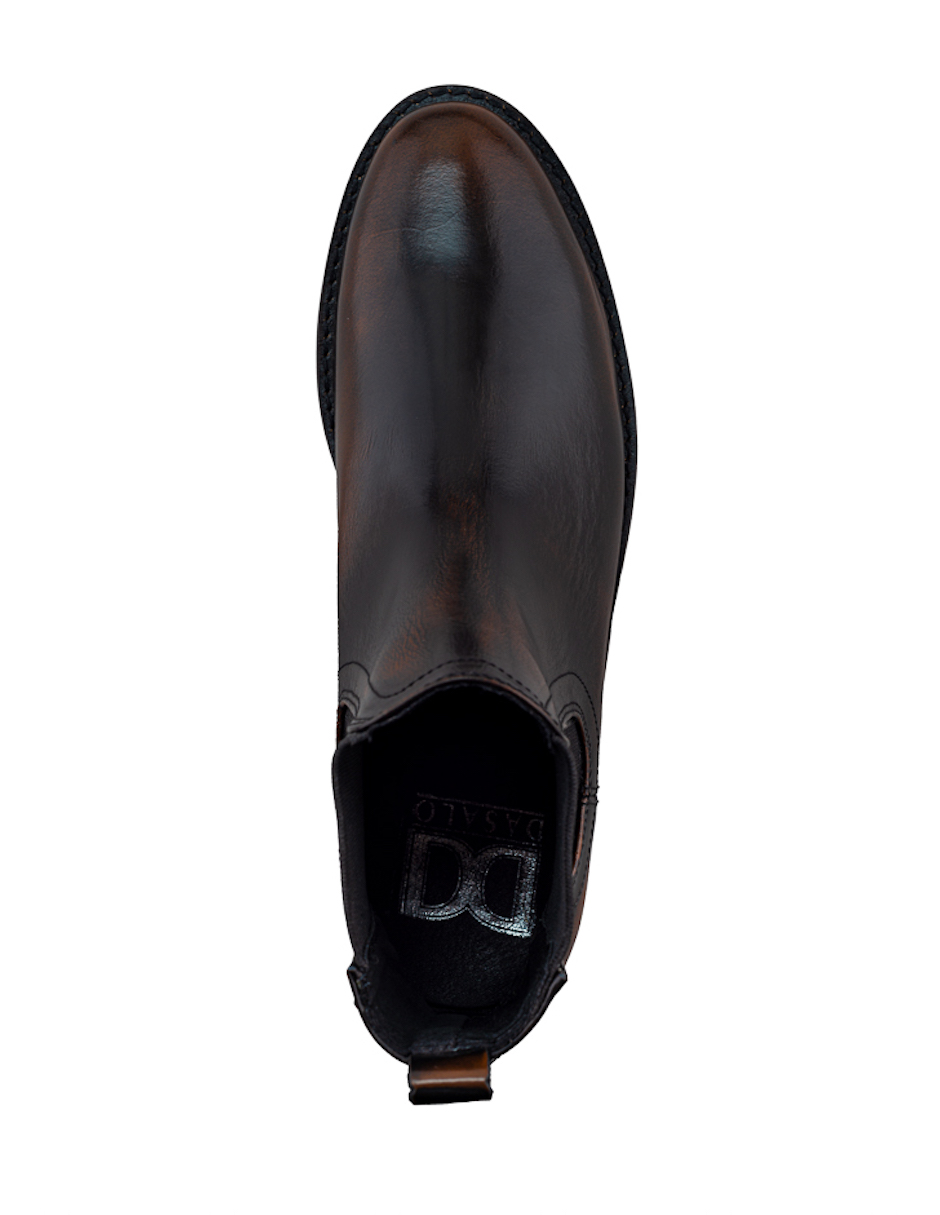 Foto 6 pulgar | Bota Chelsea Café Para Hombre En Piel Con Estilo Formal