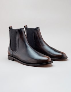 Foto 6 | Bota Chelsea Café Para Hombre En Piel Con Estilo Formal