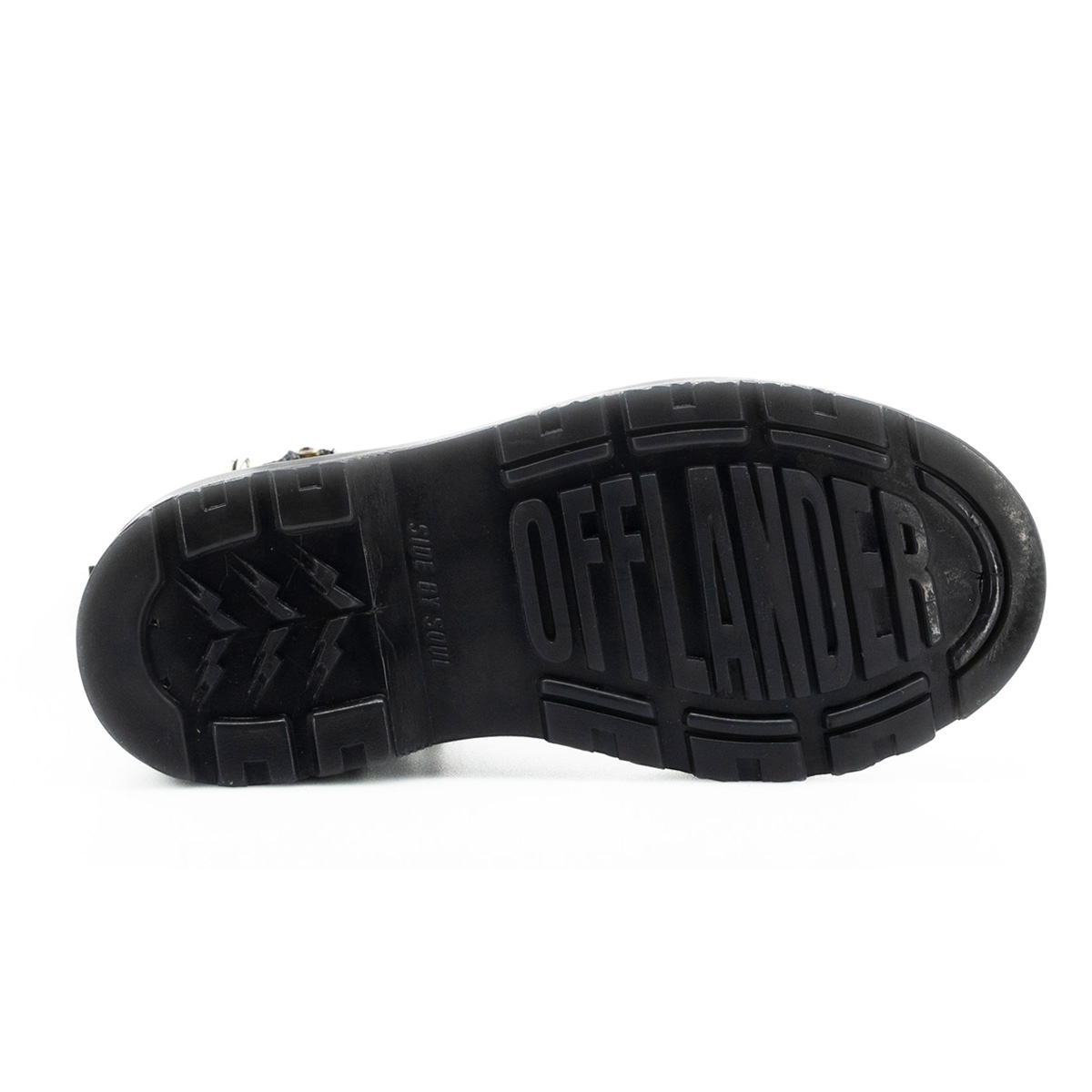 Foto 5 pulgar | Botas Offlander  Tipo Militar Chunky  Piel Crazy  Negro  Cadenas Plateadas