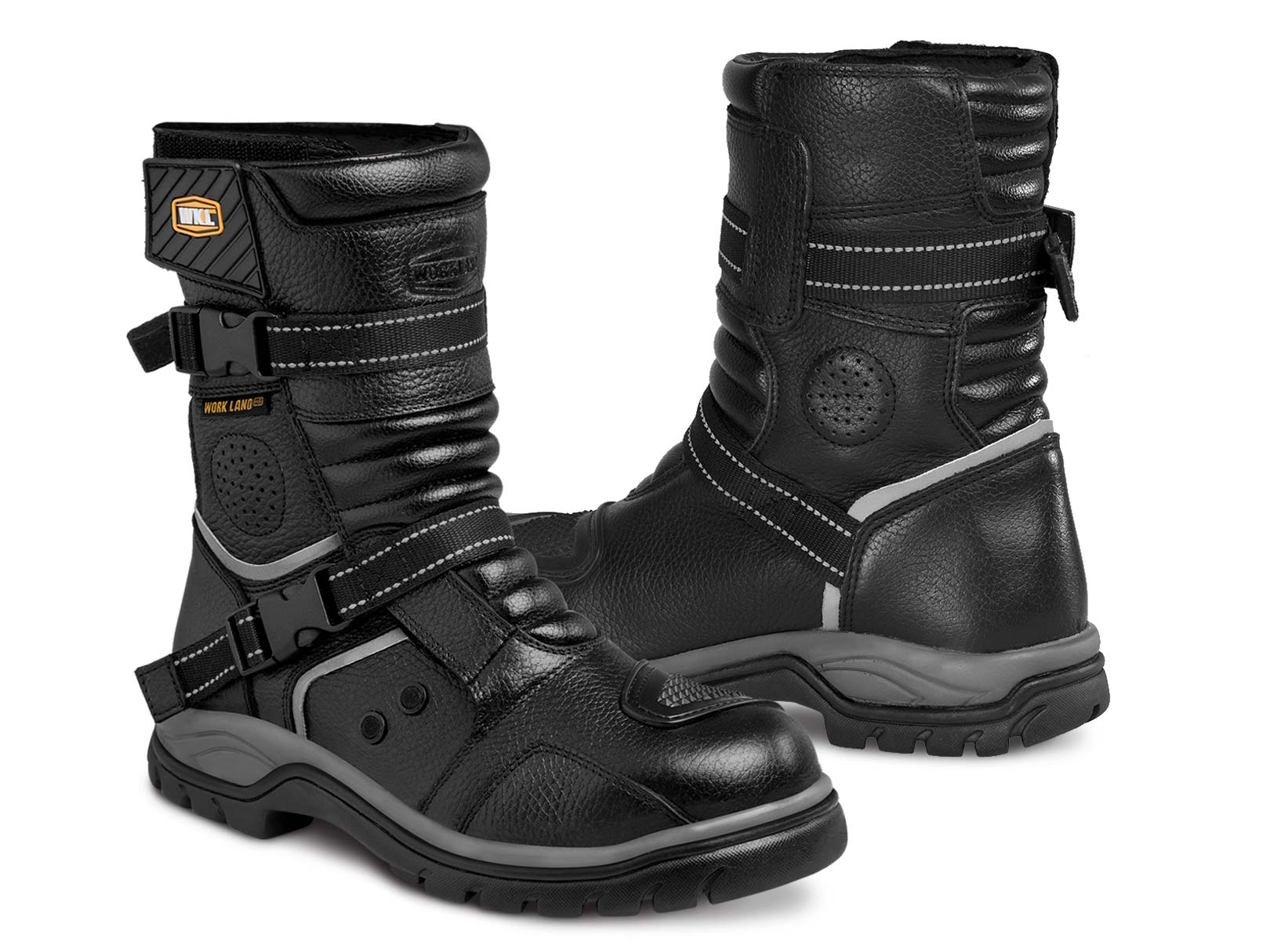 Foto 2 pulgar | Botas Biker para Motociclista Hombre de Piel Workland color Negro