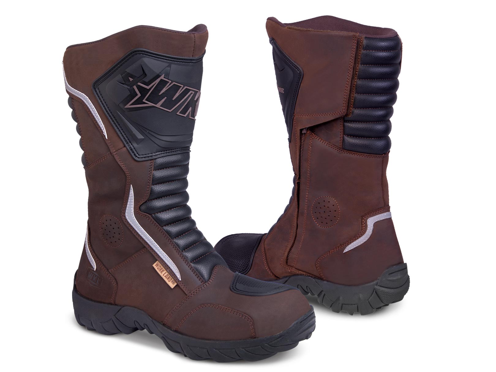 Botas Hombre Moto Biker Doble Proposito Workland 76227 color Café