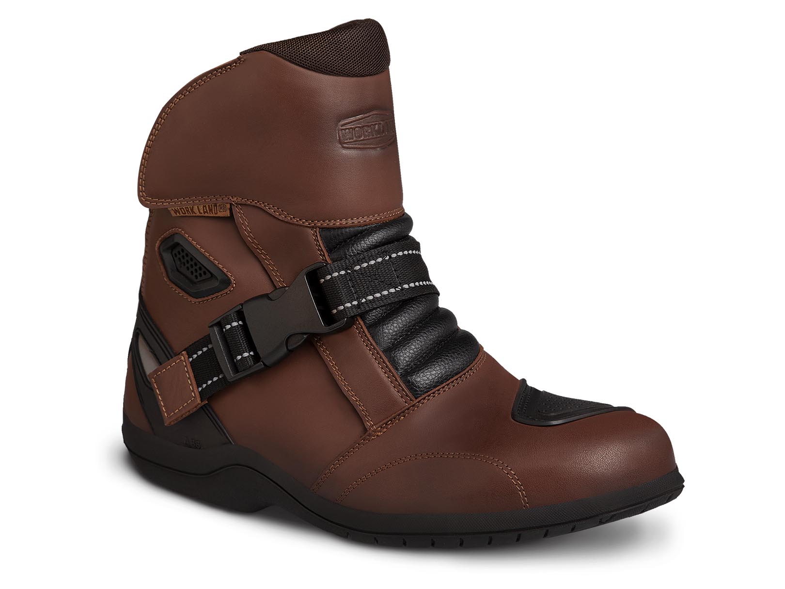 Bota Hombre Botín Motociclista Biker Workland 80004 Marrón