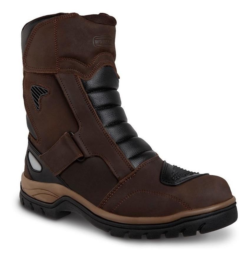 Foto 2 pulgar | Bota Biker Motociclista Workland Coops 77418 color Café