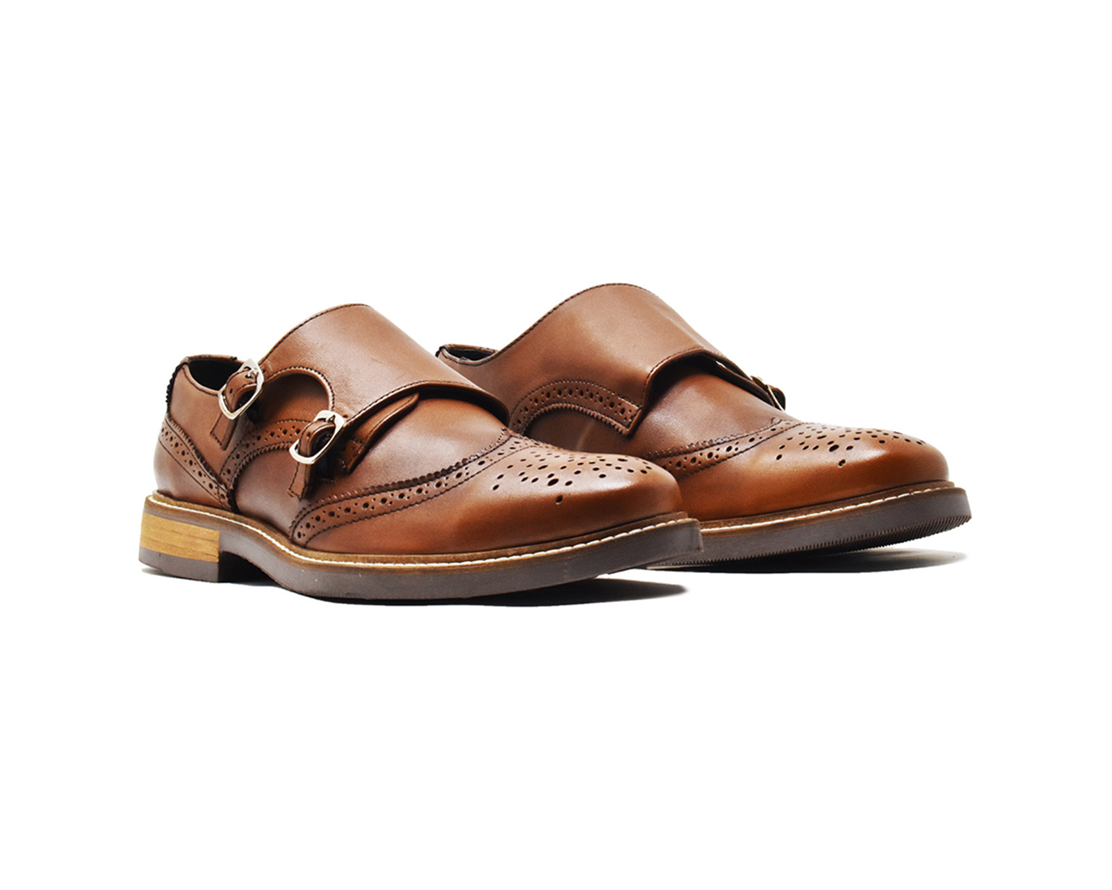 Foto 5 pulgar | Monk Strap Bostoniano Warlock 8011 Miel De Piel Para Hombre
