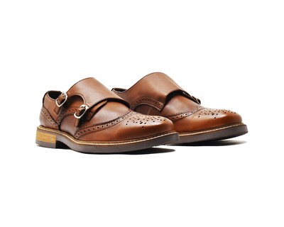Foto 4 | Monk Strap Bostoniano Warlock 8011 Miel De Piel Para Hombre
