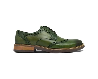 Foto 4 | Bostoniano Warlock 8029 Verde Pintado A Mano De Piel Para Hombre