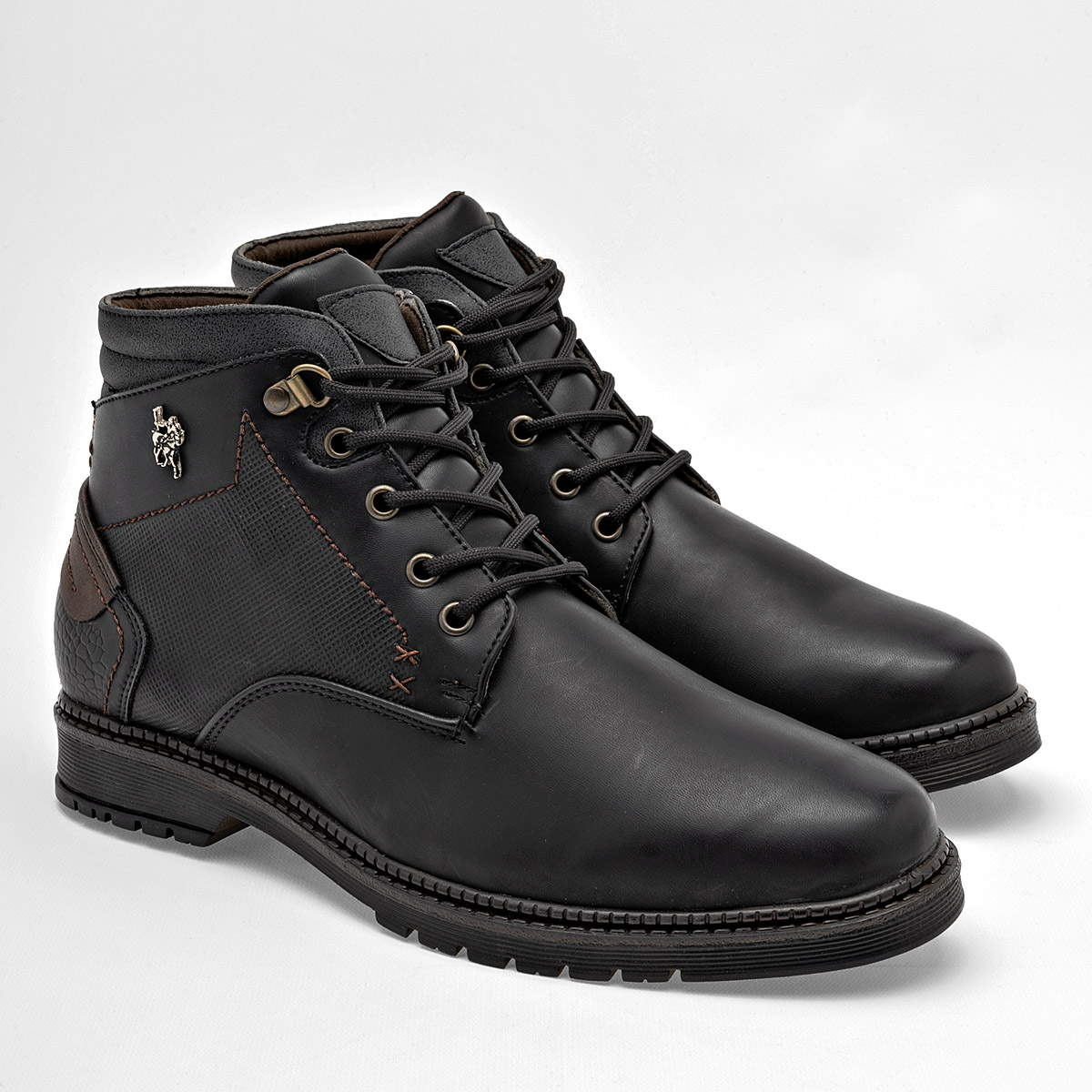 Foto 3 pulgar | American Polo Bota Para Hombre Negro