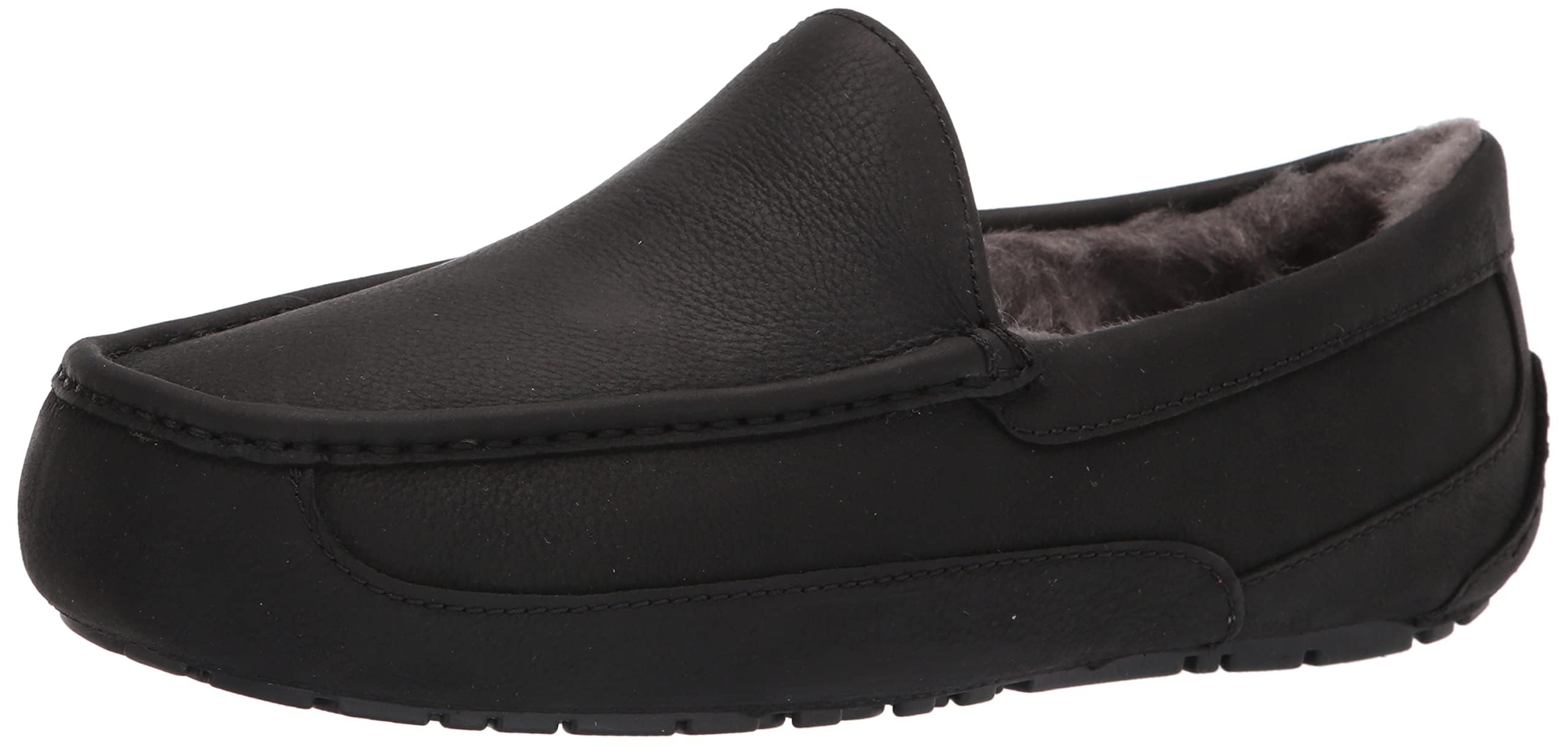 Zapatilla Ugg Ascot De Piel Negra Mate Para Hombre - Venta Internacional.