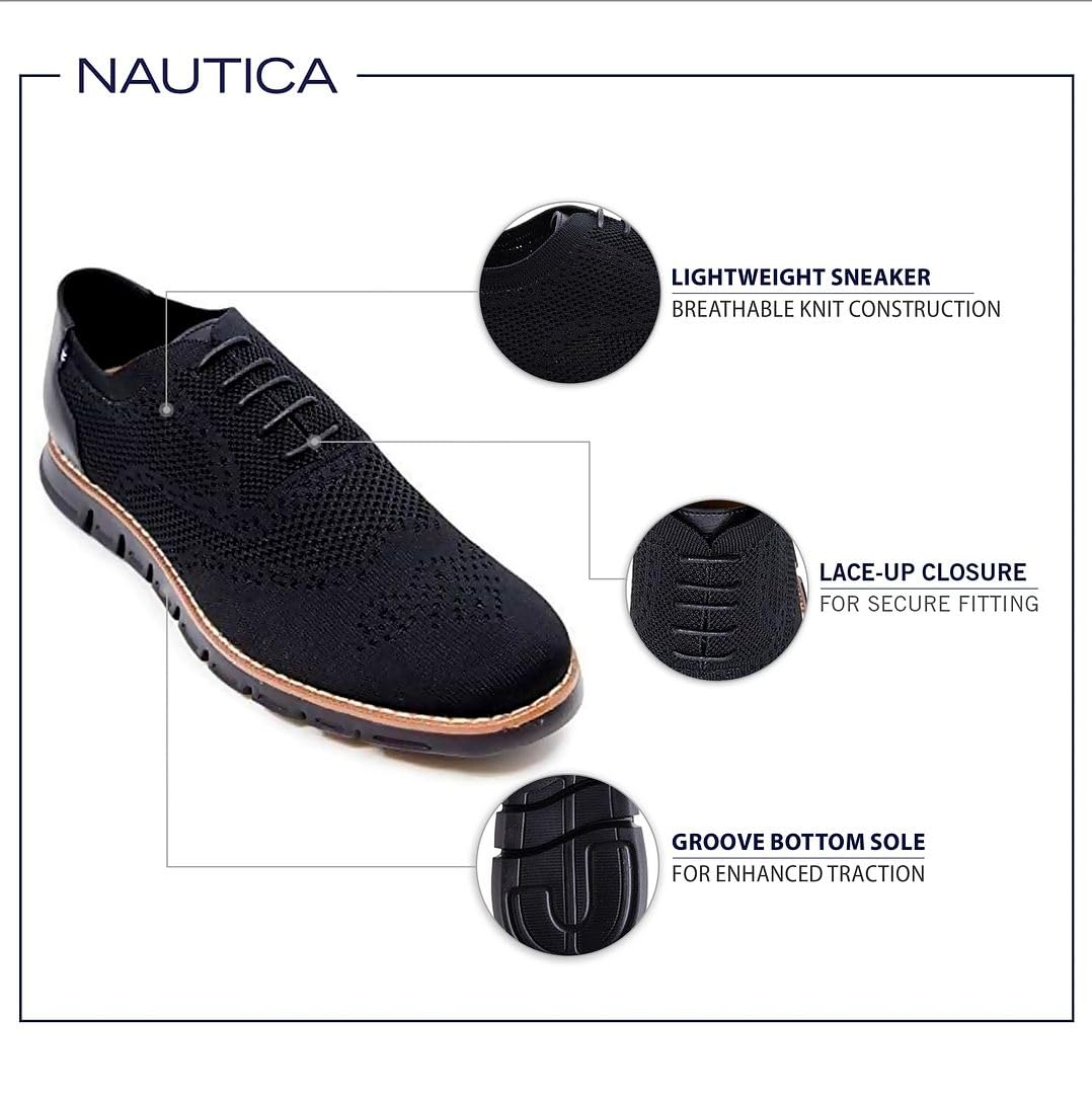 Foto 3 pulgar | Sneakers Nautica Wrenwood 3 Oxford Vestido De Punto Negro Para Hombre 13us - Venta Internacional.