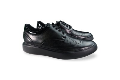 Foto 2 | Zapatos Casuales de Piel Benissimo 33507 Negros para Hombre