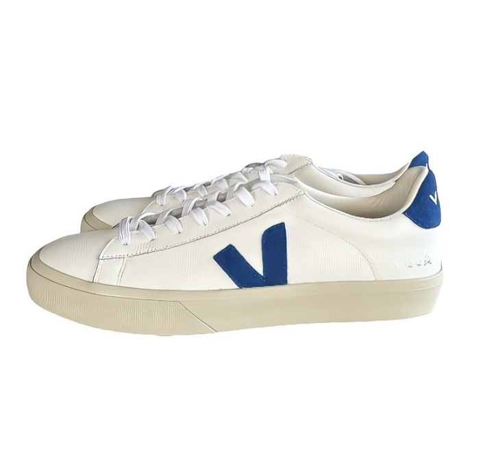 Foto 3 pulgar | Tenis Veja Blancos de Piel con Logo en Azul Talla 27