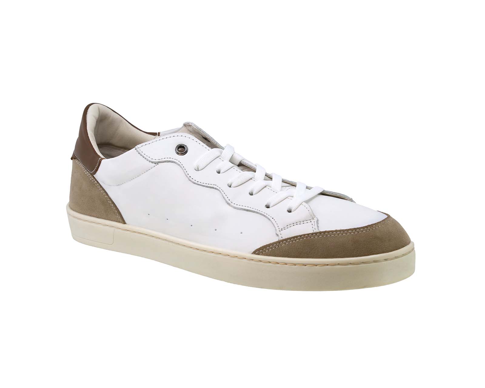 Foto 2 pulgar | Sneaker Casual de Piel Triples Edric 36053 Blancos para Hombre
