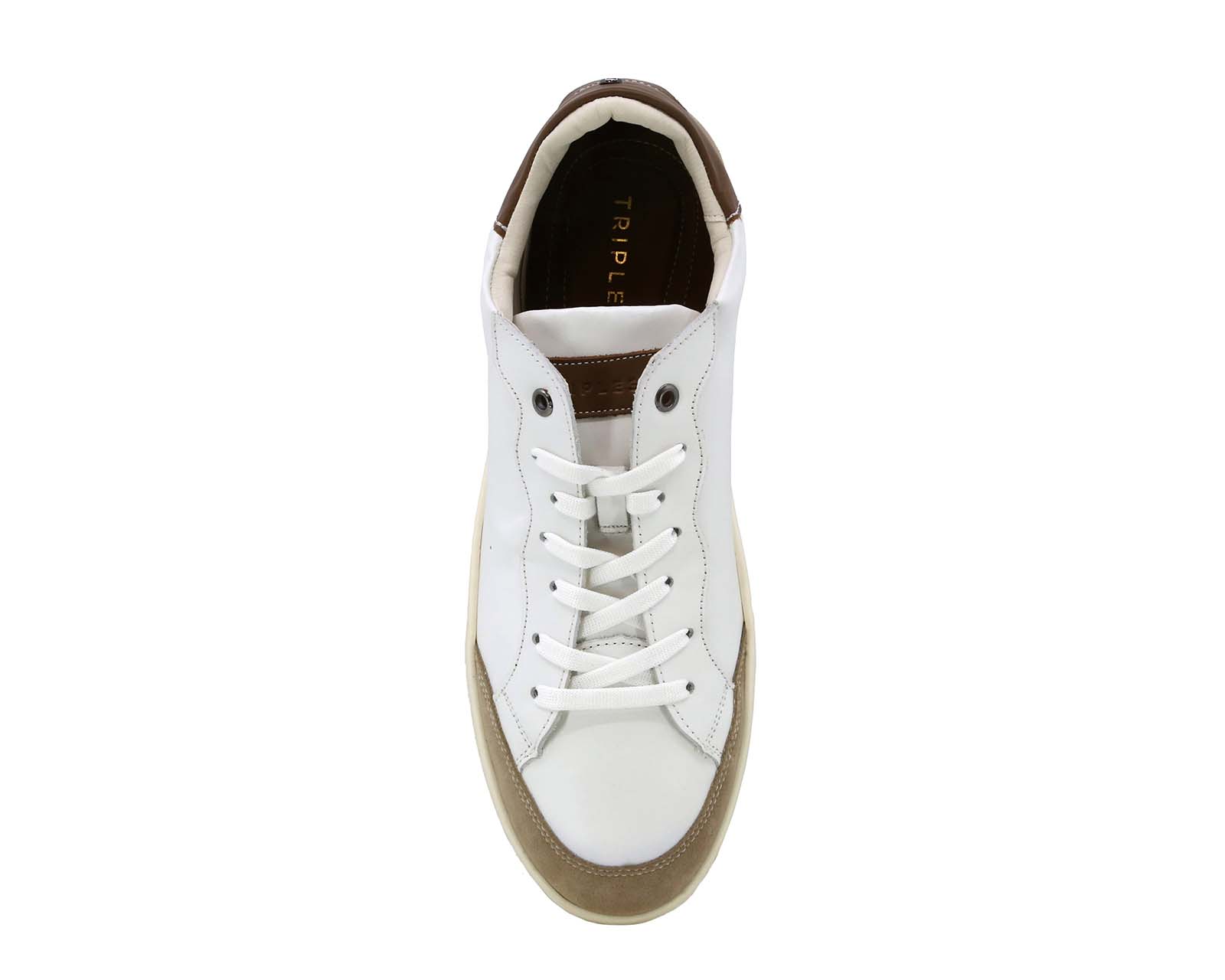 Foto 7 pulgar | Sneaker Casual de Piel Triples Edric 36053 Blancos para Hombre