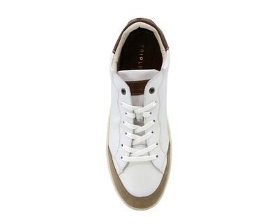 Foto 6 | Sneaker Casual de Piel Triples Edric 36053 Blancos para Hombre