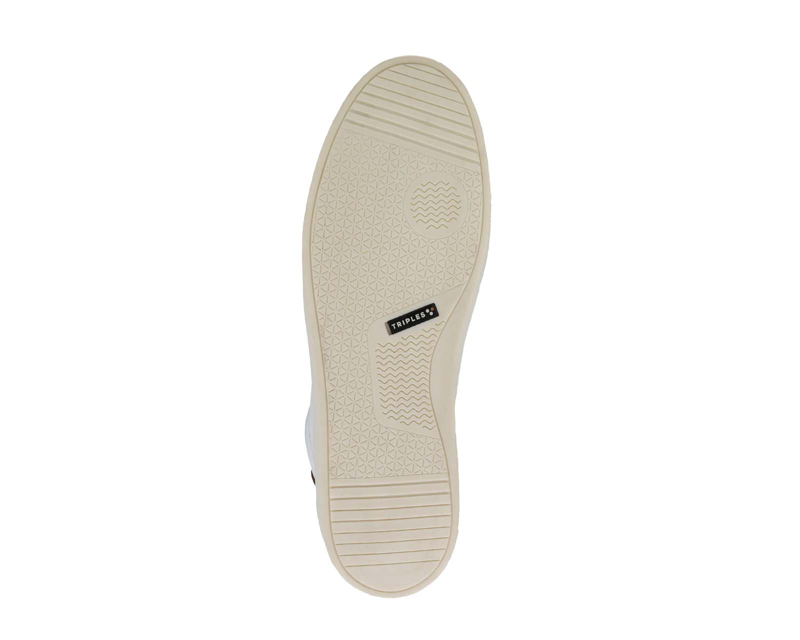 Foto 8 pulgar | Sneaker Casual de Piel Triples Edric 36053 Blancos para Hombre