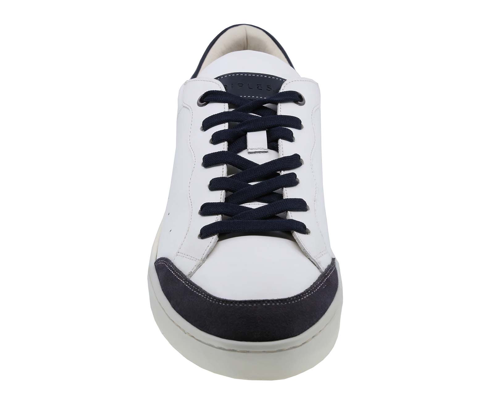 Foto 4 pulgar | Sneaker Casuales de Piel Triples Edric 36053 Blancos para Hombre
