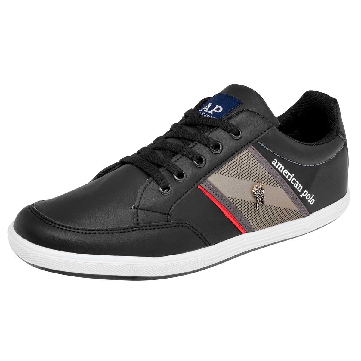 Foto 2 pulgar | Tenis Urbano American Polo Negro con Gris Código 104237-1 para Hombre