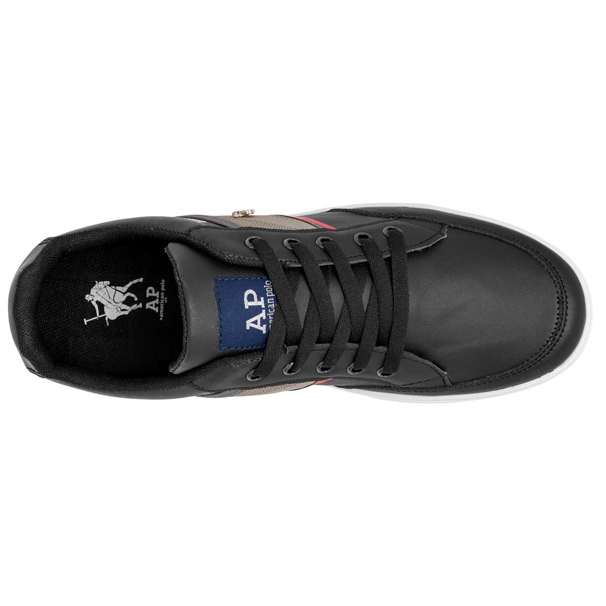 Foto 3 pulgar | Tenis Urbano American Polo Negro con Gris Código 104237-1 para Hombre