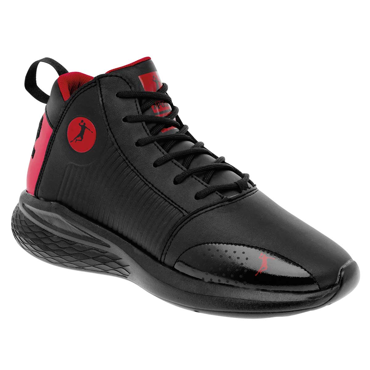 Apoort Tenis Deportivo Para Hombre Negro Rojo, Código 100673-4 $636