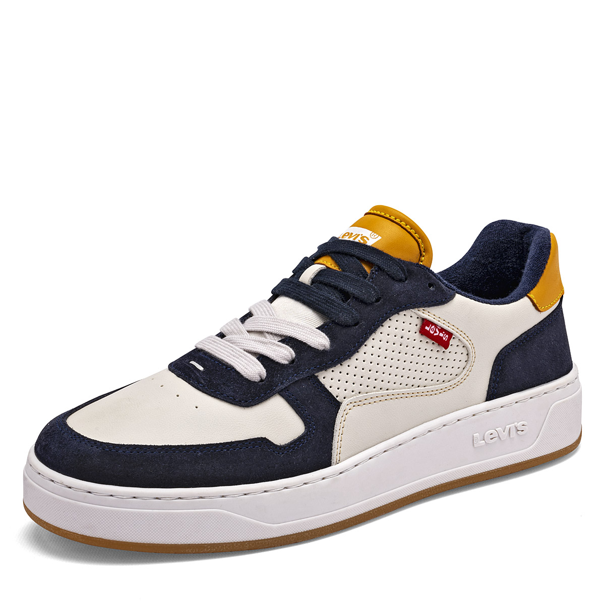 Foto 2 pulgar | Tenis Urbano Levi's Blanco Marino Amarillo, Código 121320-f para Hombre