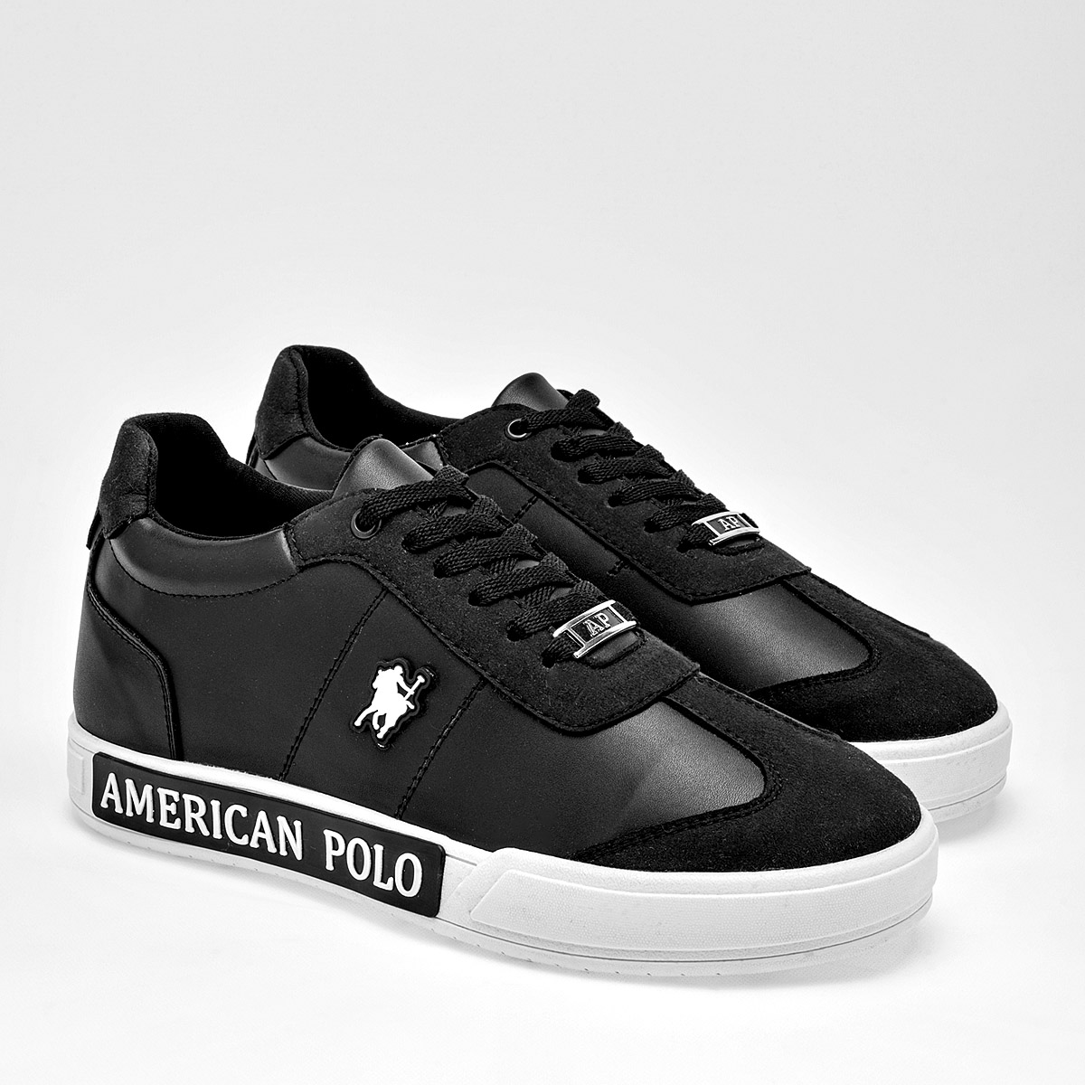 Foto 3 pulgar | Tenis Urbano American Polo Negro Código 124715-f  Para Hombre
