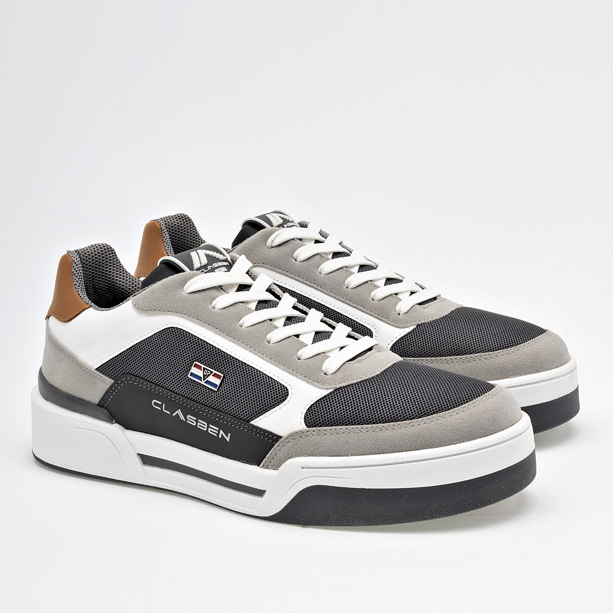 Foto 3 pulgar | Tenis Urbanos Clasben Grises con Blanco para Hombre