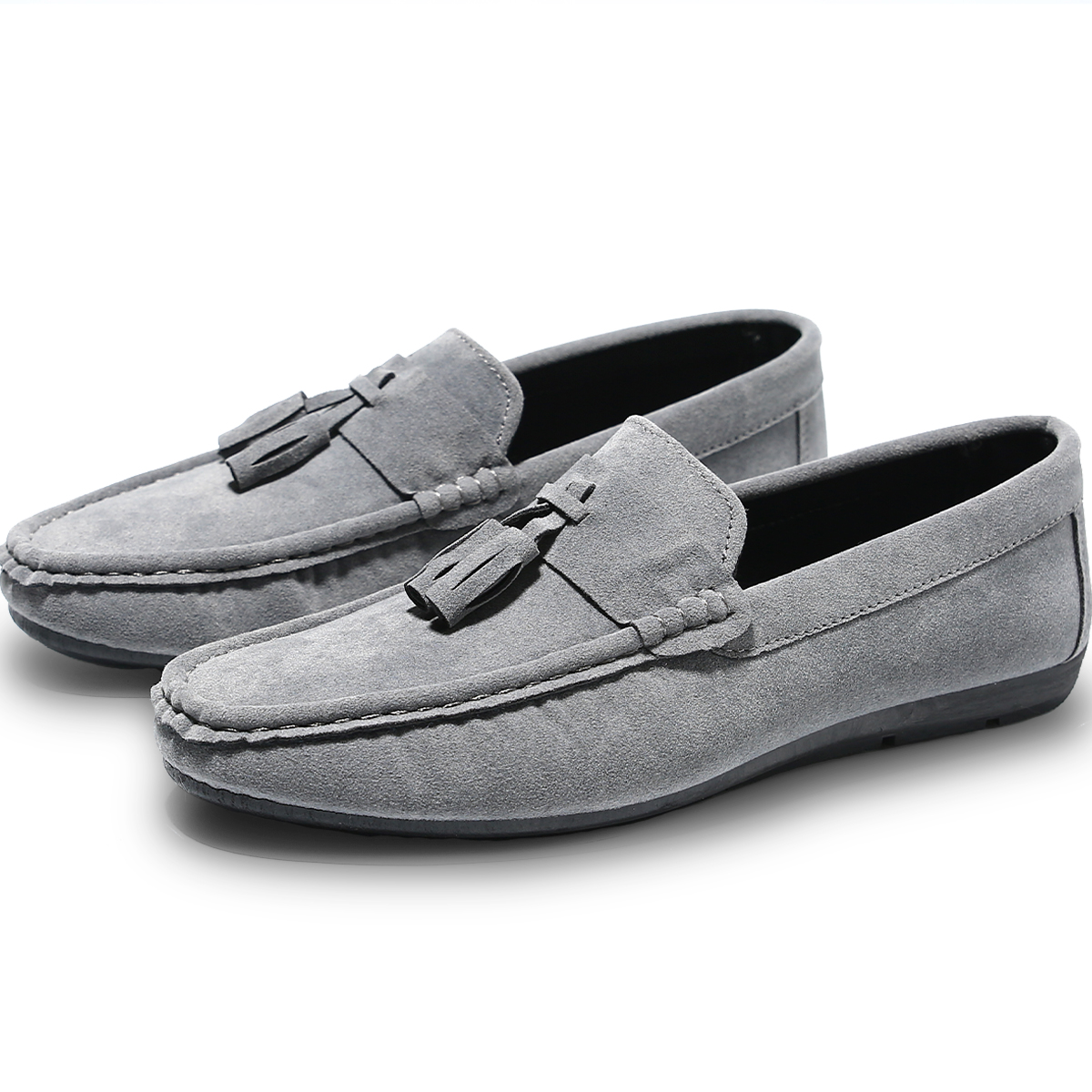 Foto 2 pulgar | Mocasines Formales de Gamuza Shendy Vendy Apolo Grises para Hombre