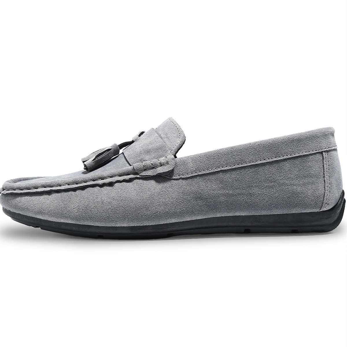 Foto 3 pulgar | Mocasines Formales de Gamuza Shendy Vendy Apolo Grises para Hombre