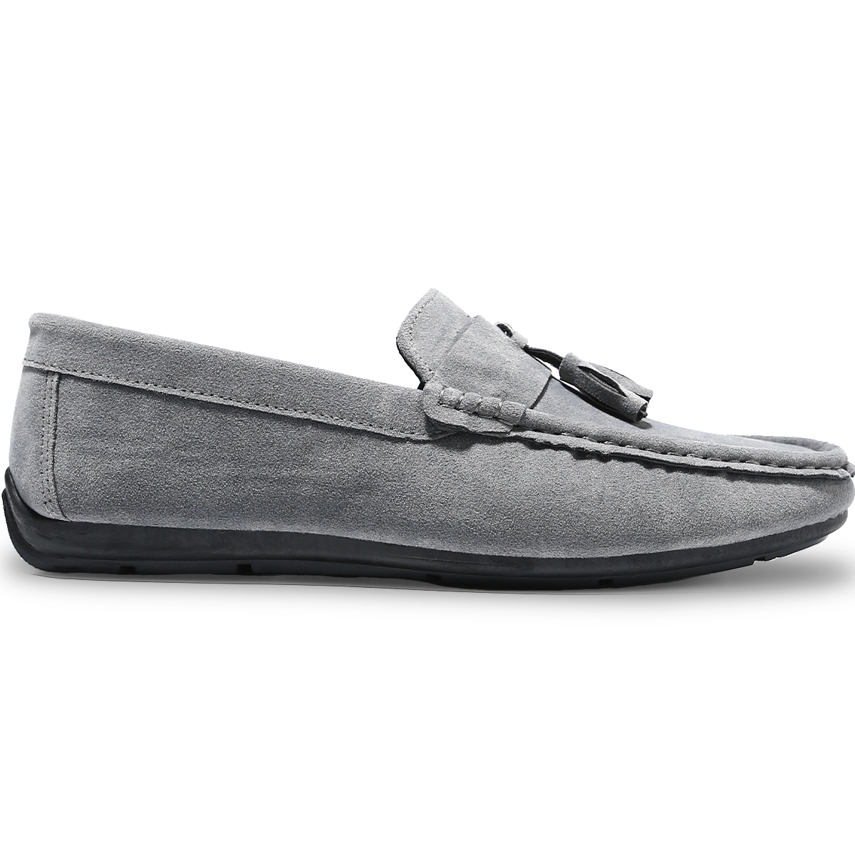 Foto 4 pulgar | Mocasines Formales de Gamuza Shendy Vendy Apolo Grises para Hombre