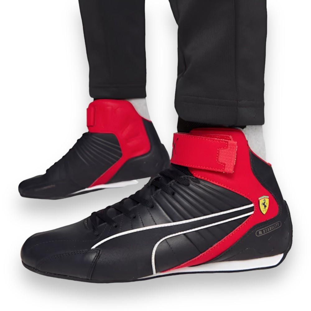 Foto 5 pulgar | Tenis Puma Ferrari Kart Cat Mid Negro con Rojo